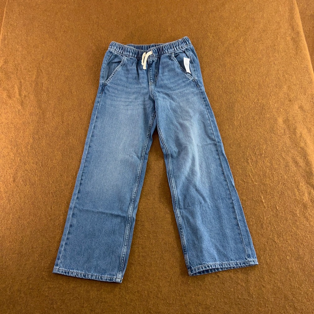 Old Navy Kids Large (10-12) Blue Baggy Pull-On Wide Leg Denim Jeans NWT